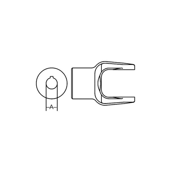 Implement Yoke, Round Bore 1 3/4" w/ 3/8" Keyway 7" x5" x4.5"